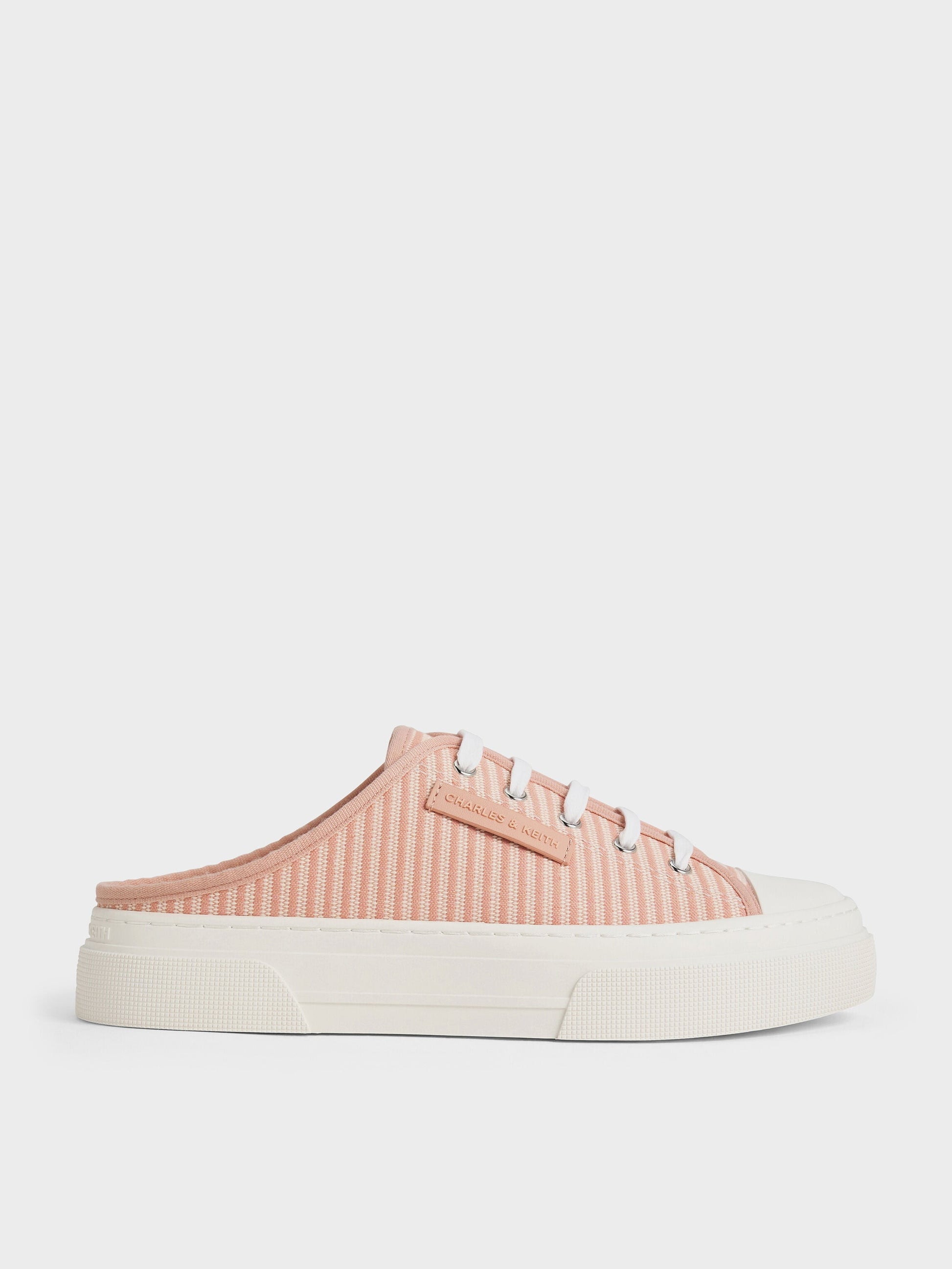 Kay Striped Slip-On Sneakers - Pink | CHARLES & KEITH