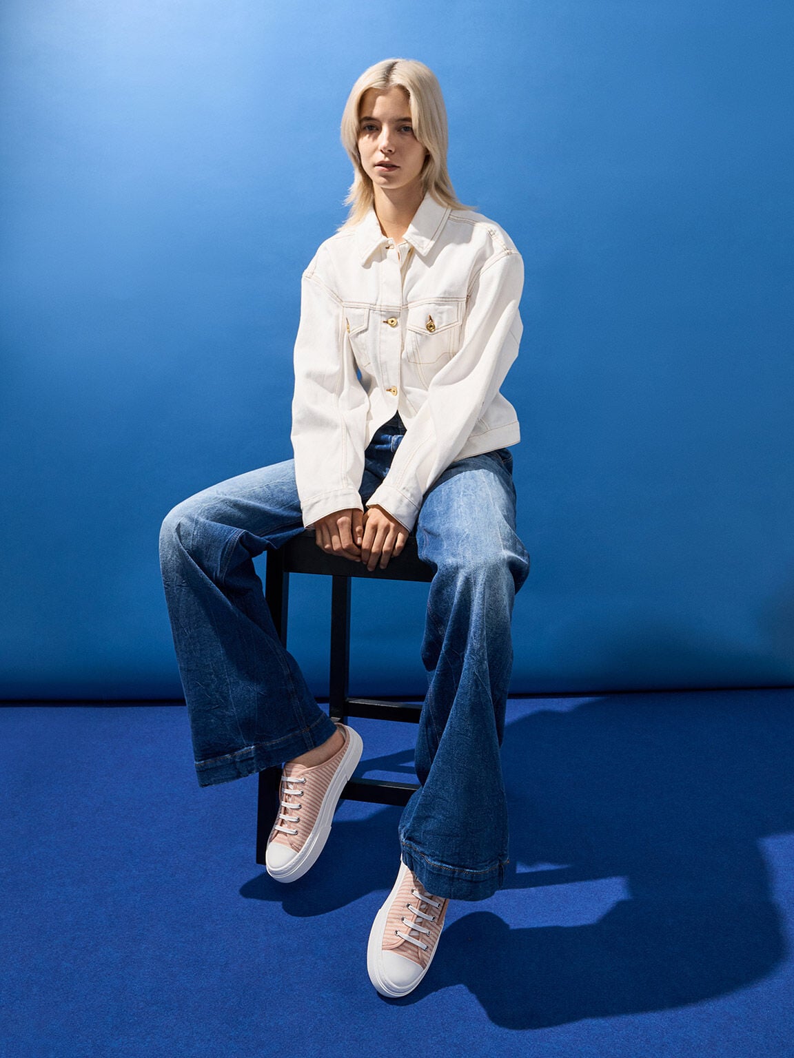 Kay Striped Slip-On Sneakers - Pink | CHARLES & KEITH