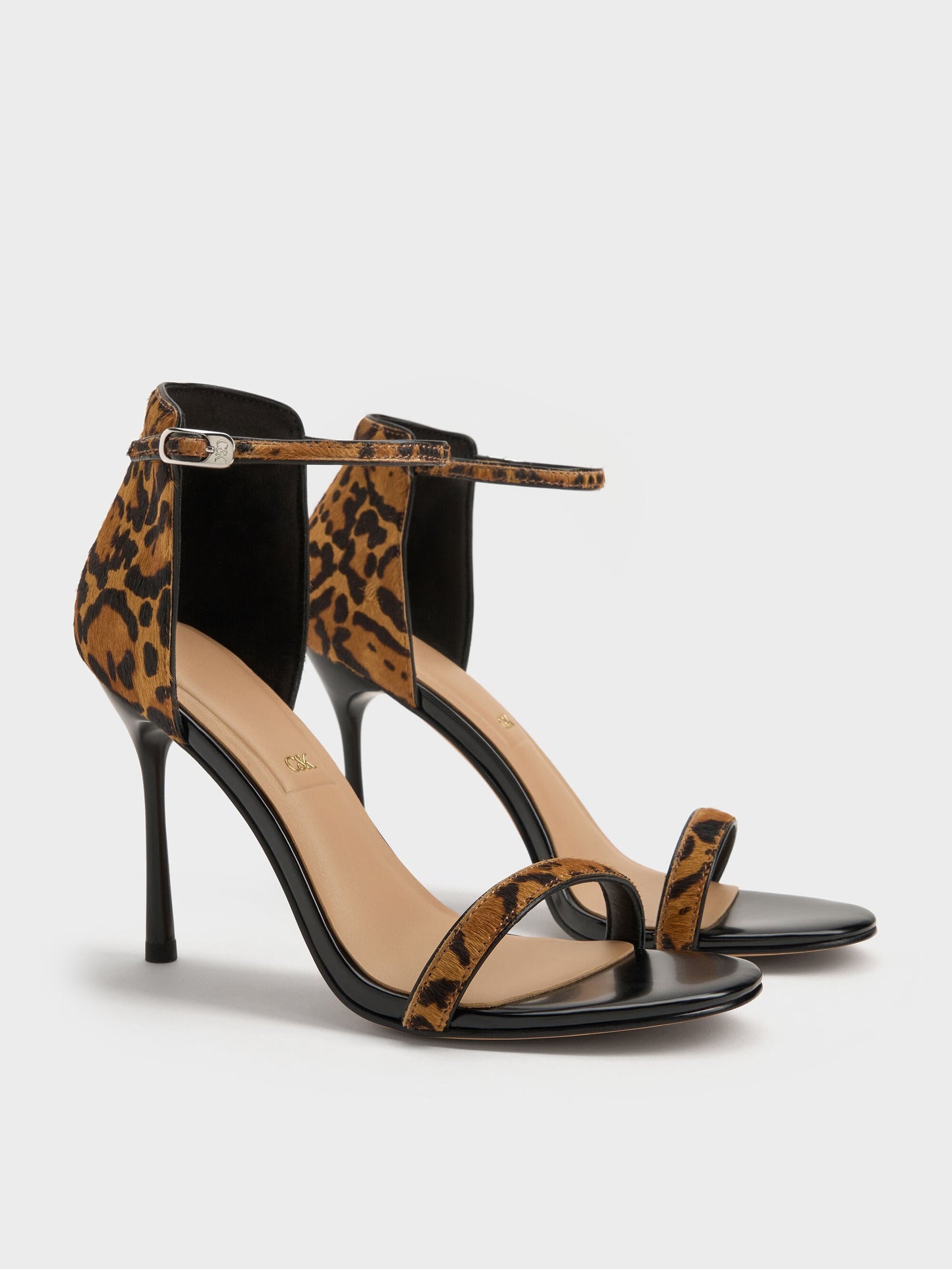 Kyra Calf Hair Leopard-Print Stiletto Sandals - Animal Print Brown | CHARLES & KEITH