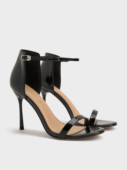 Kyra Leather Stiletto Sandals - Black Box | CHARLES & KEITH