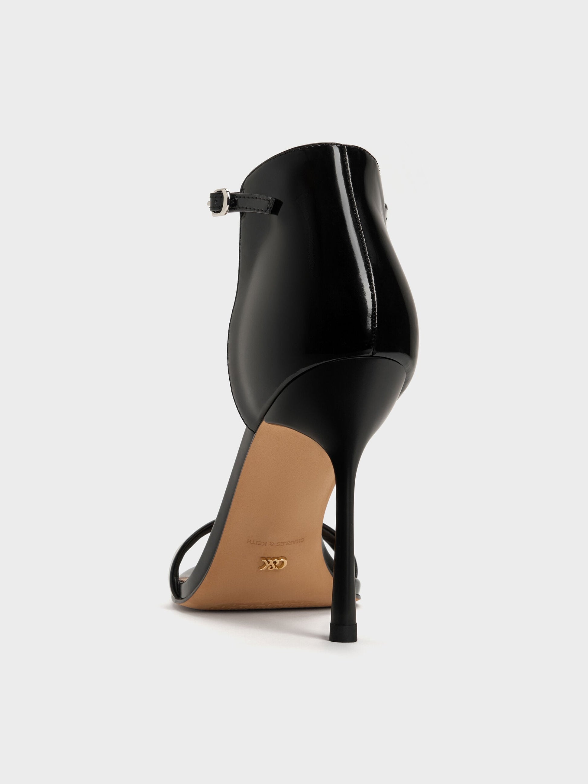 Kyra Leather Stiletto Sandals - Black Box | CHARLES & KEITH