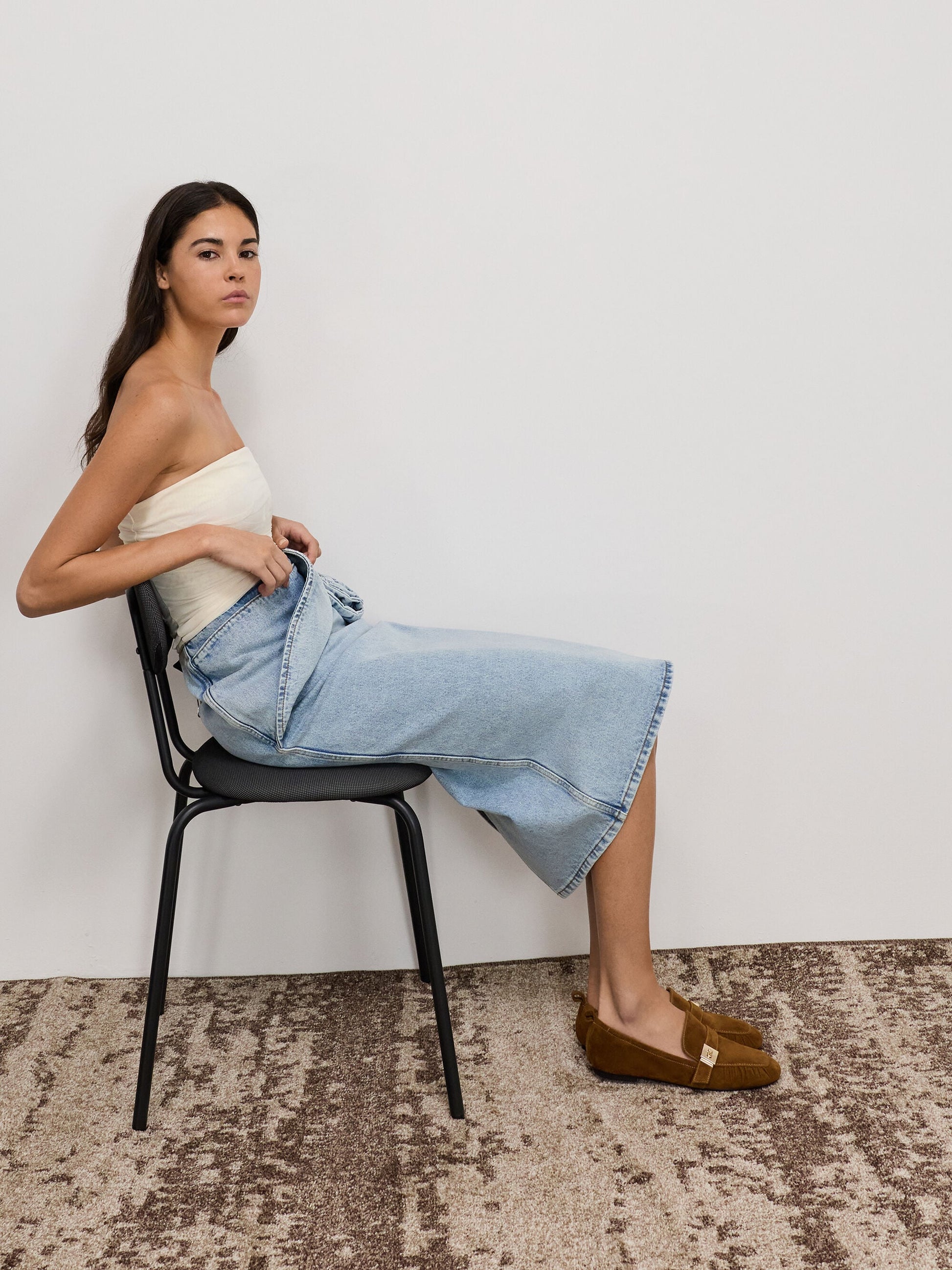 Cody Suede Ruched Loafers - Brown | CHARLES & KEITH