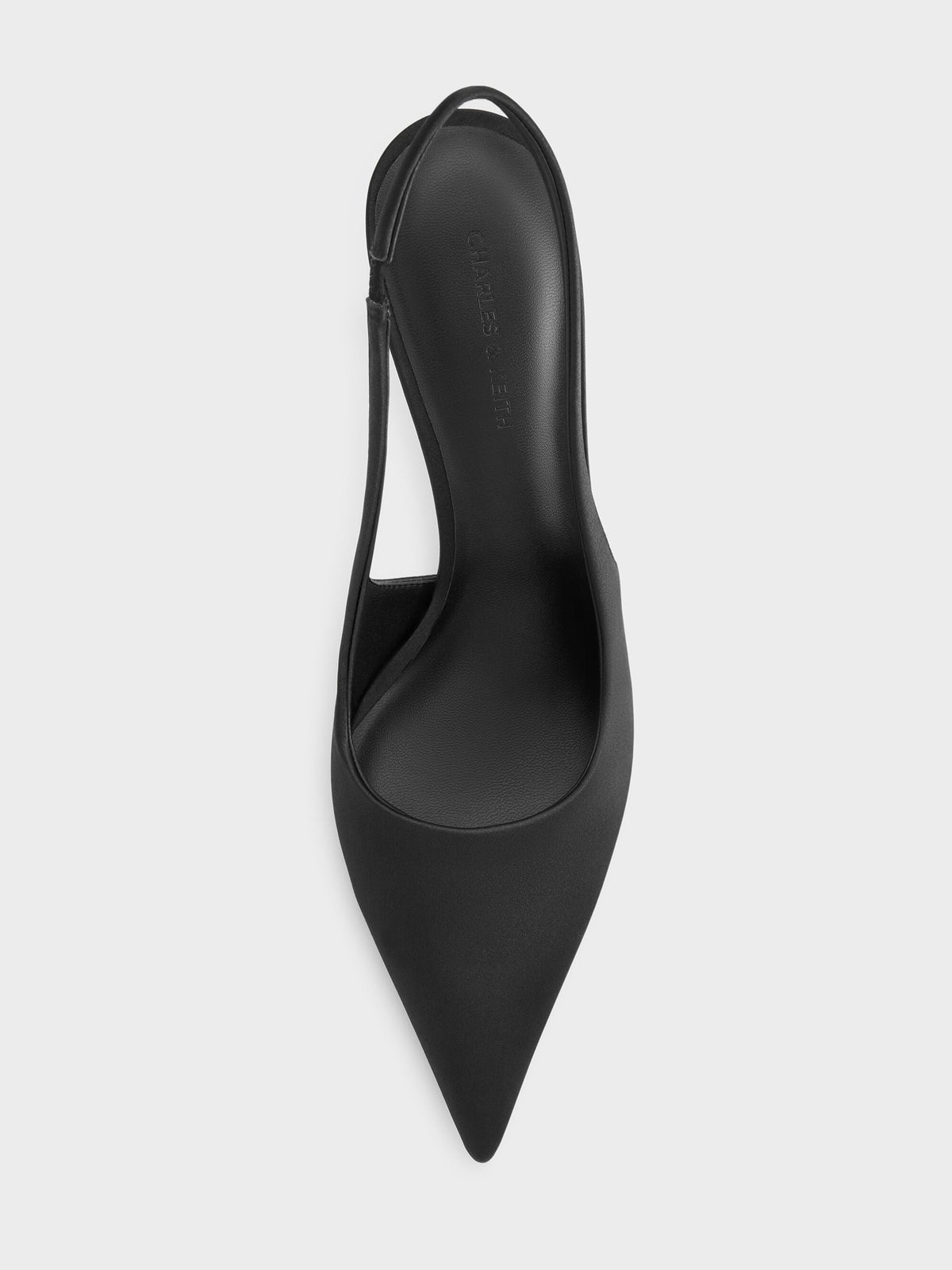 Brantley Bow Slingback Pumps - Black Textured | CHARLES & KEITH