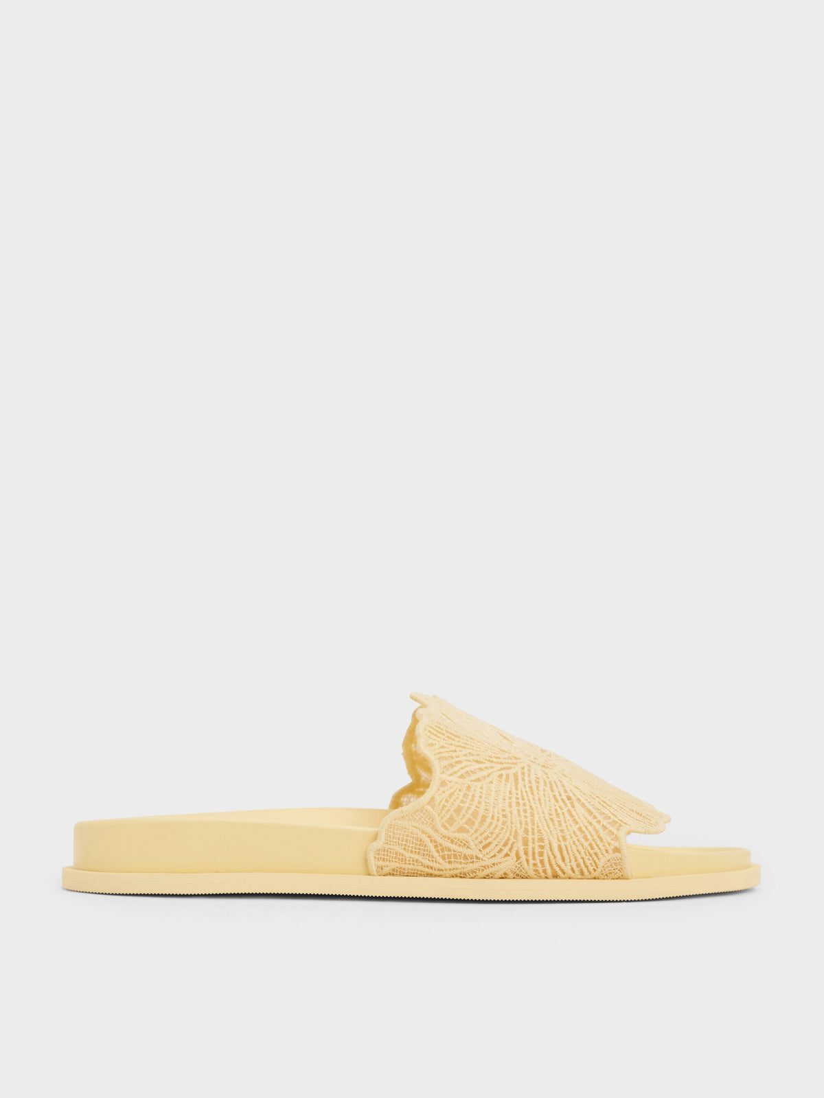 Meja Floral Slide Sandals - Yellow | CHARLES & KEITH