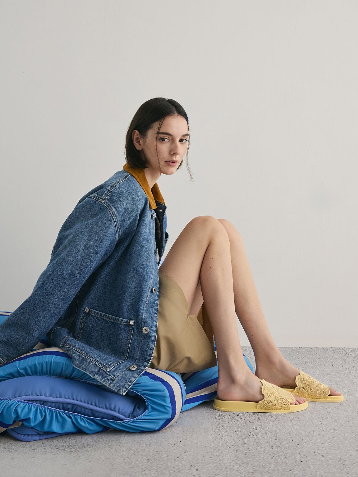 Meja Floral Slide Sandals - Yellow | CHARLES & KEITH