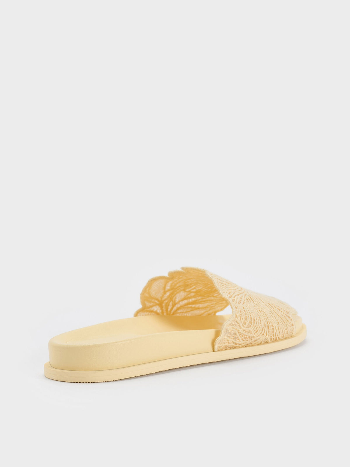 Meja Floral Slide Sandals - Yellow | CHARLES & KEITH