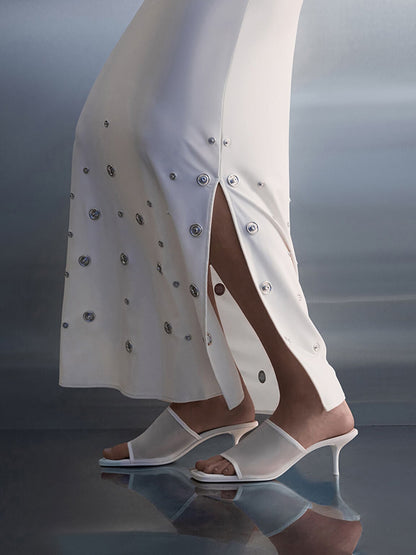 Loren Mesh Kitten-Heel Mules - White | CHARLES & KEITH
