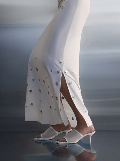 Loren Mesh Kitten-Heel Mules - White | CHARLES & KEITH