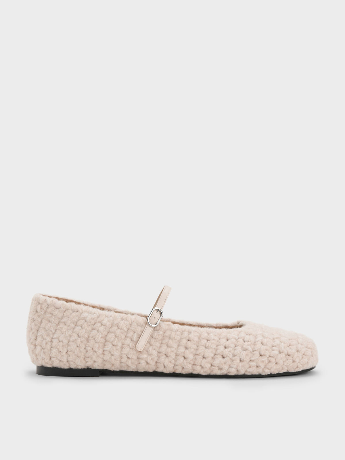 Crochet Mary Jane Flats - Chalk | CHARLES & KEITH