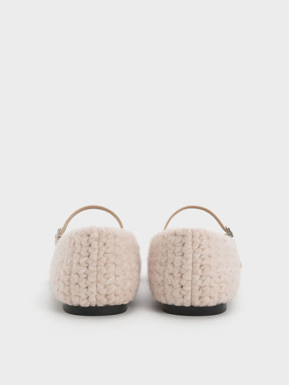 Crochet Mary Jane Flats - Chalk | CHARLES & KEITH