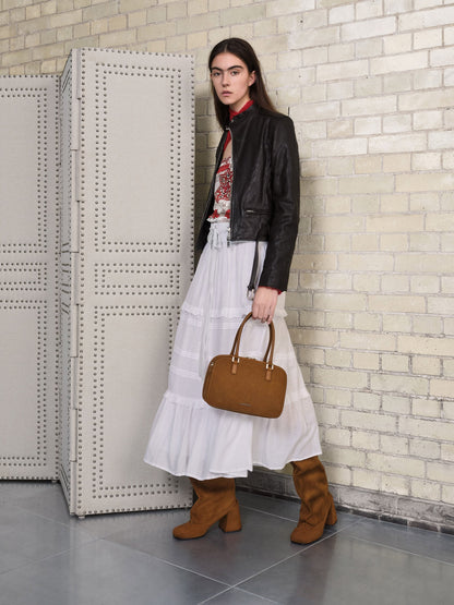 Robbie Faux Suede Heeled Knee-High Boots - Brown | CHARLES & KEITH