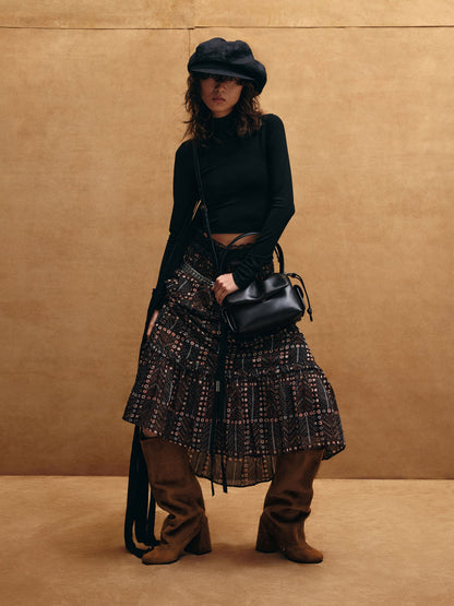Robbie Faux Suede Heeled Knee-High Boots - Brown | CHARLES & KEITH