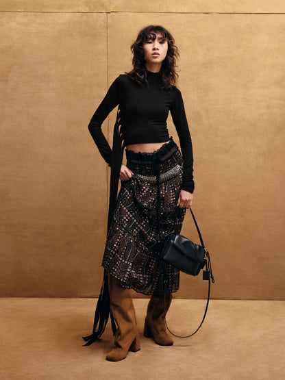 Robbie Faux Suede Heeled Knee-High Boots - Brown | CHARLES & KEITH
