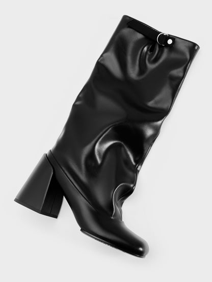 Robbie Heeled Knee-High Boots - Black | CHARLES & KEITH