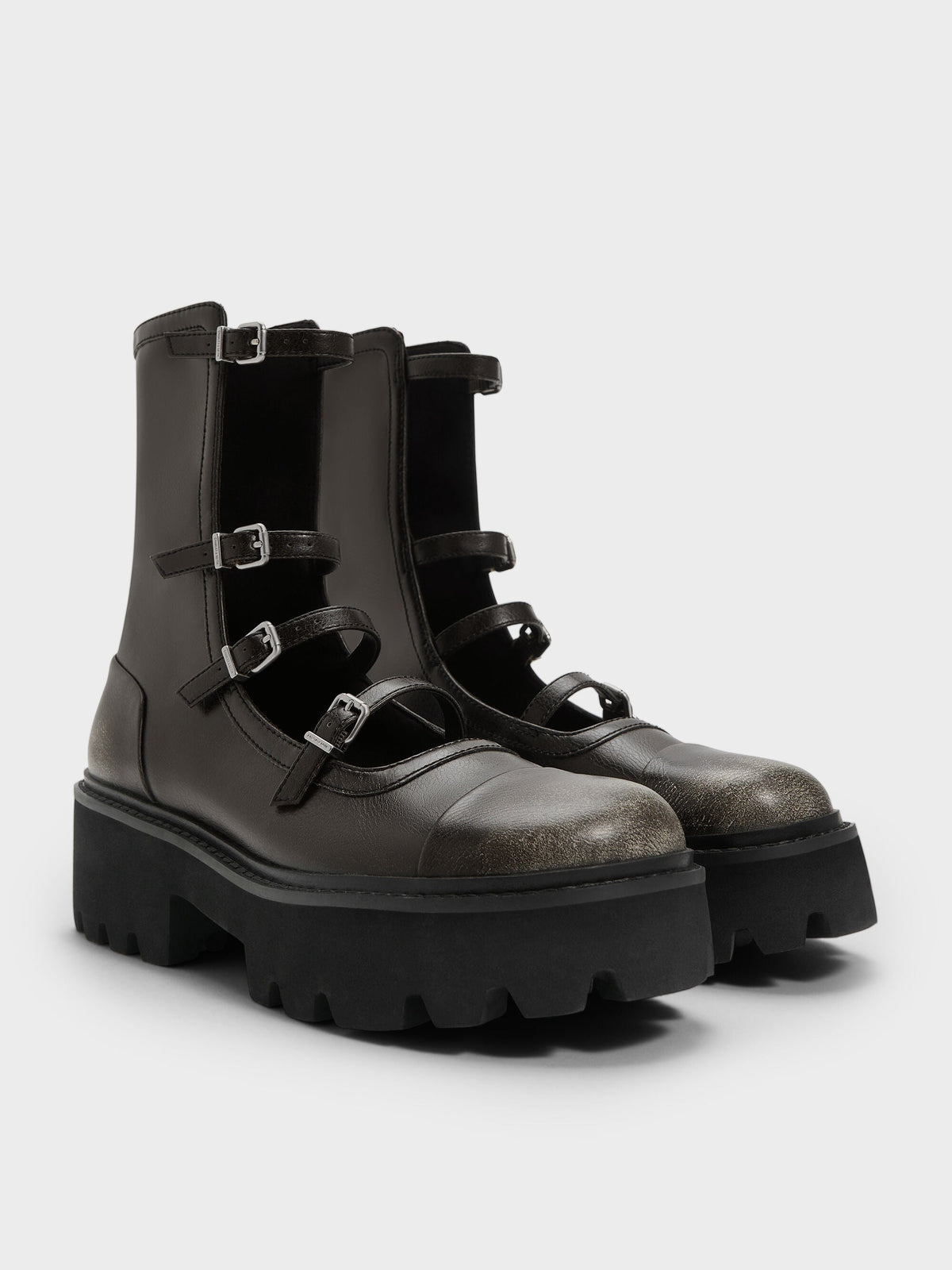 Celia Multi-Strap Calf Boots - Multi | CHARLES & KEITH