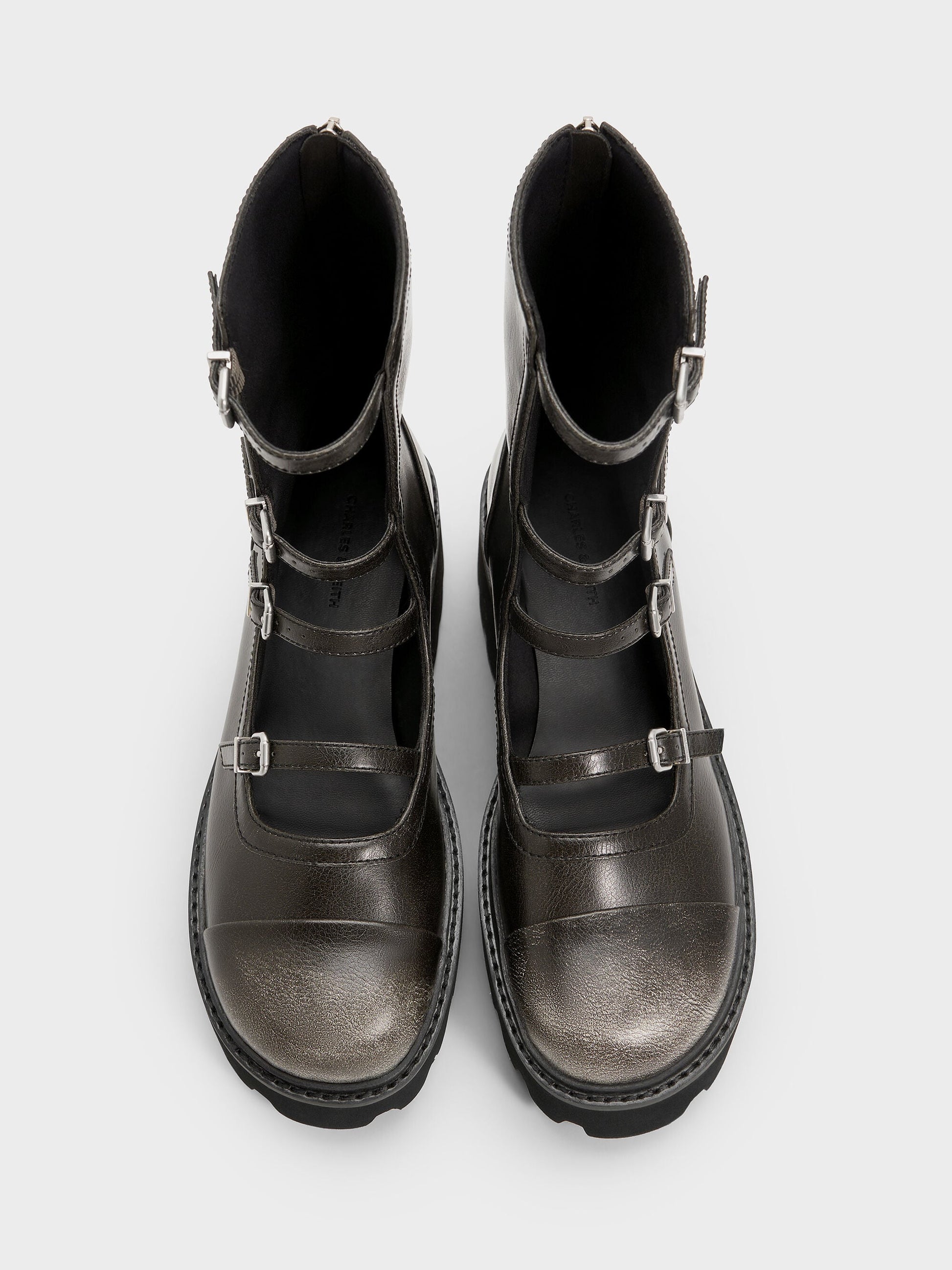 Celia Multi-Strap Calf Boots - Multi | CHARLES & KEITH