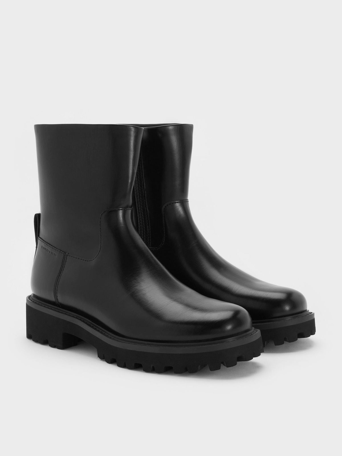 Devan Calf Boots - Black | CHARLES & KEITH