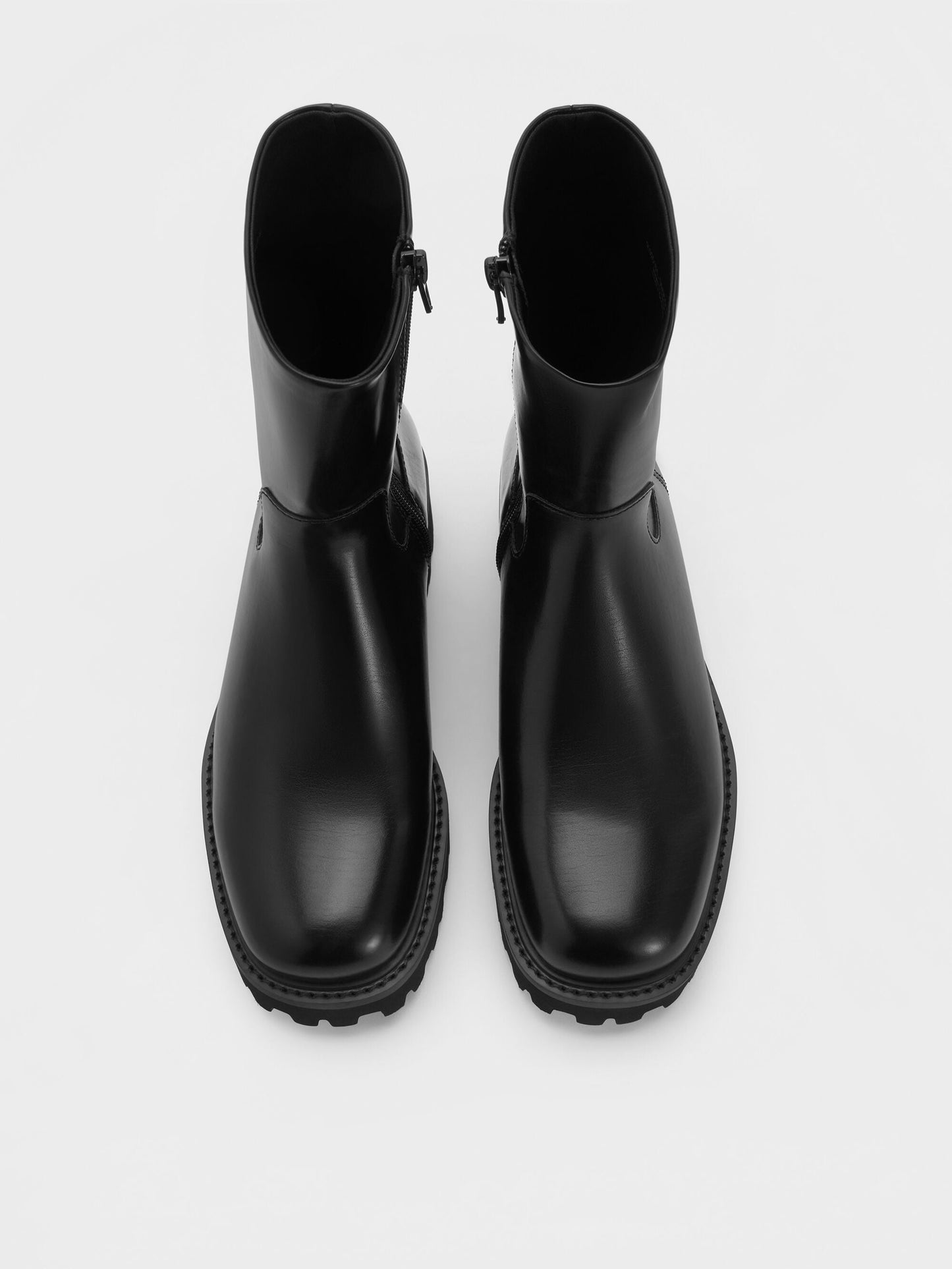 Devan Calf Boots - Black | CHARLES & KEITH
