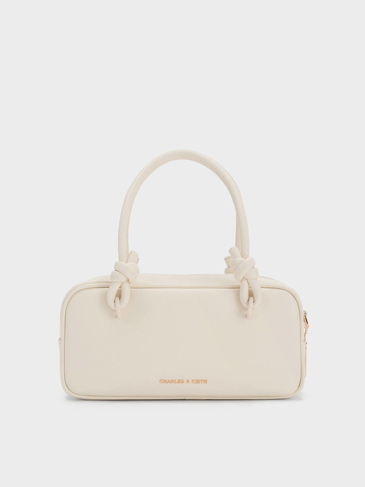 Sammie Knotted-Handle Boxy Bag - Cream | CHARLES & KEITH