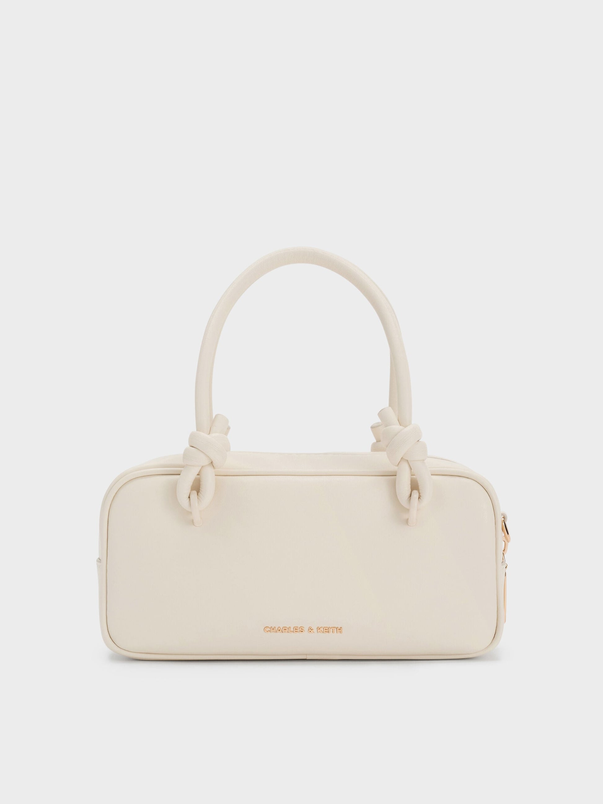 Sammie Knotted-Handle Boxy Bag - Cream | CHARLES & KEITH