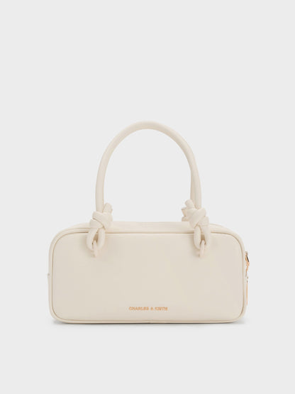 Sammie Knotted-Handle Boxy Bag - Cream | CHARLES & KEITH