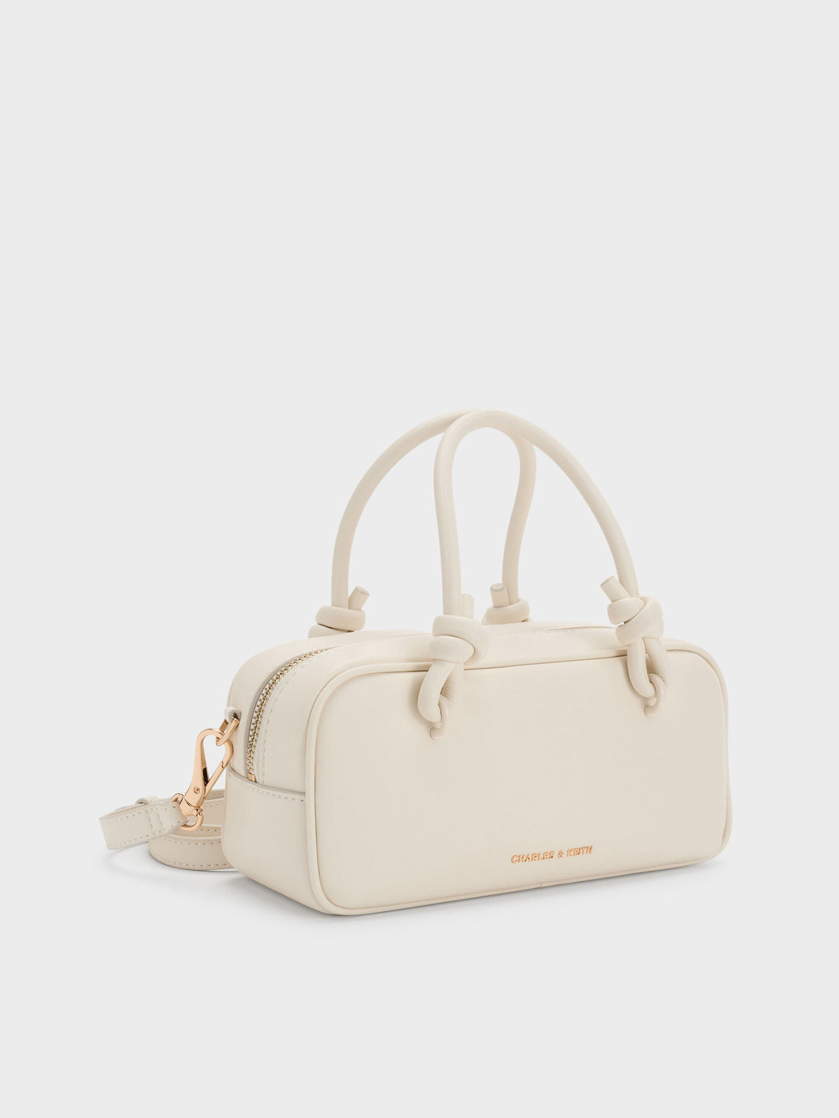 Sammie Knotted-Handle Boxy Bag - Cream | CHARLES & KEITH