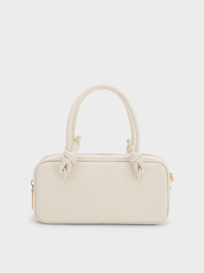 Sammie Knotted-Handle Boxy Bag - Cream | CHARLES & KEITH