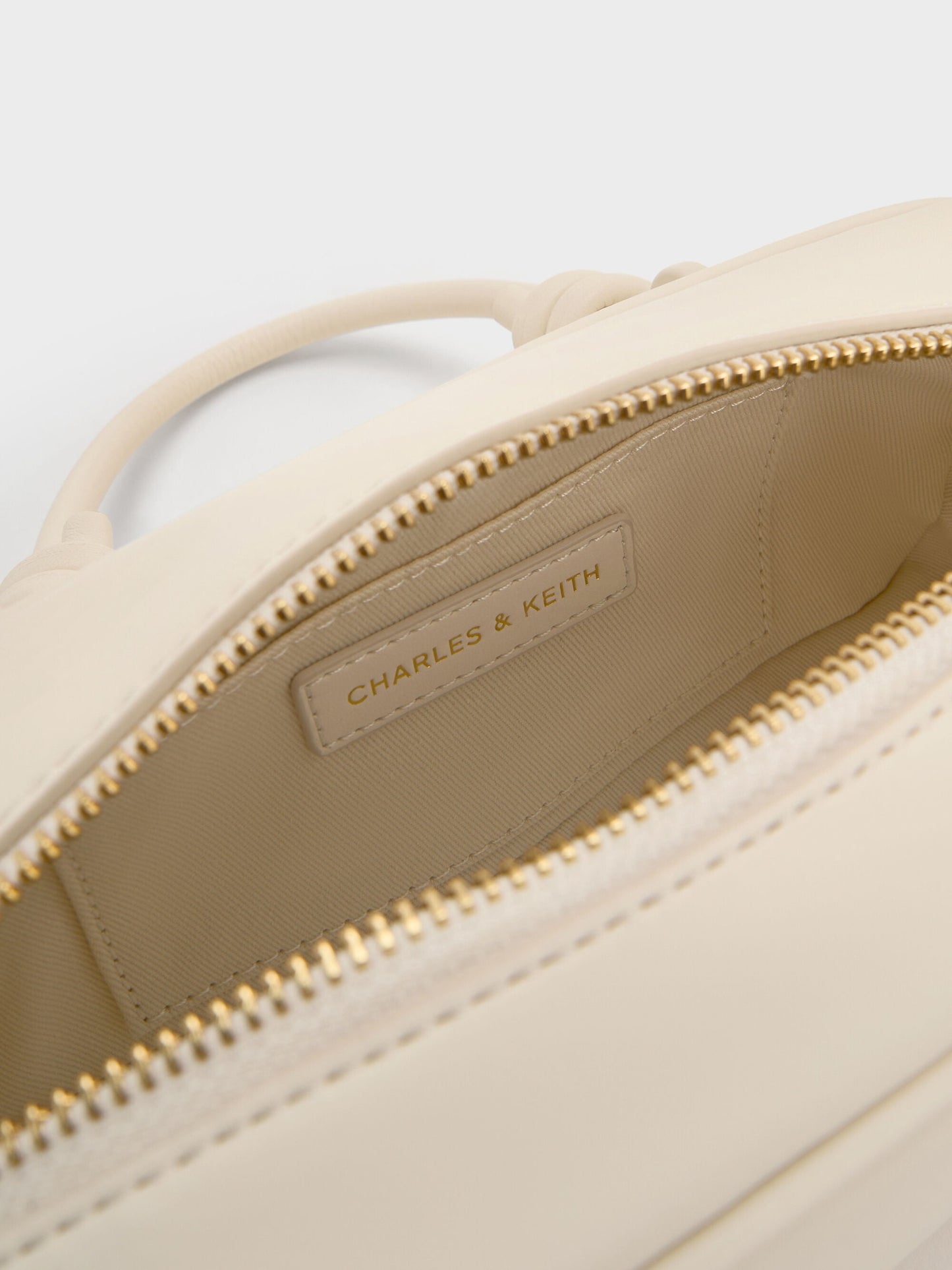 Sammie Knotted-Handle Boxy Bag - Cream | CHARLES & KEITH