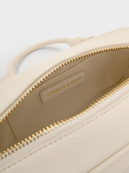 Sammie Knotted-Handle Boxy Bag - Cream | CHARLES & KEITH