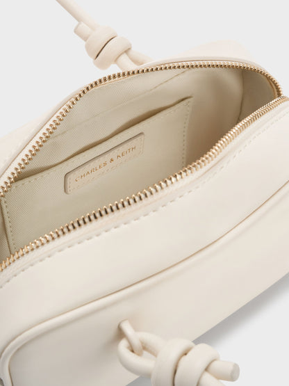 Sammie Knotted-Handle Boxy Bag - Cream | CHARLES & KEITH