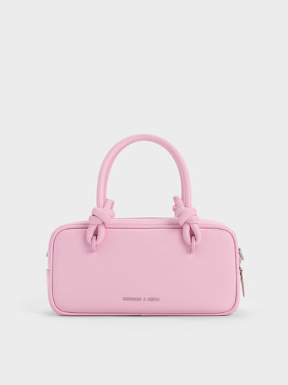 Sammie Knotted-Handle Boxy Bag - Bubble Gum Pink | CHARLES & KEITH