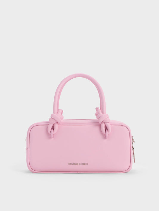 Sammie Knotted-Handle Boxy Bag - Bubble Gum Pink | CHARLES & KEITH
