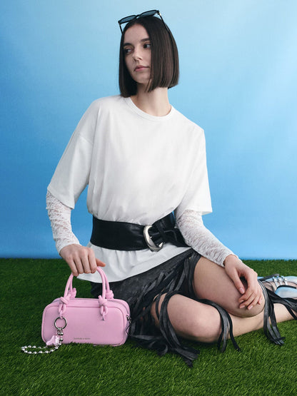 Sammie Knotted-Handle Boxy Bag - Bubble Gum Pink | CHARLES & KEITH