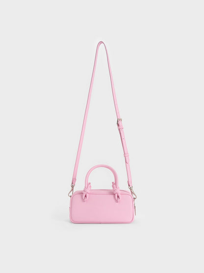 Sammie Knotted-Handle Boxy Bag - Bubble Gum Pink | CHARLES & KEITH