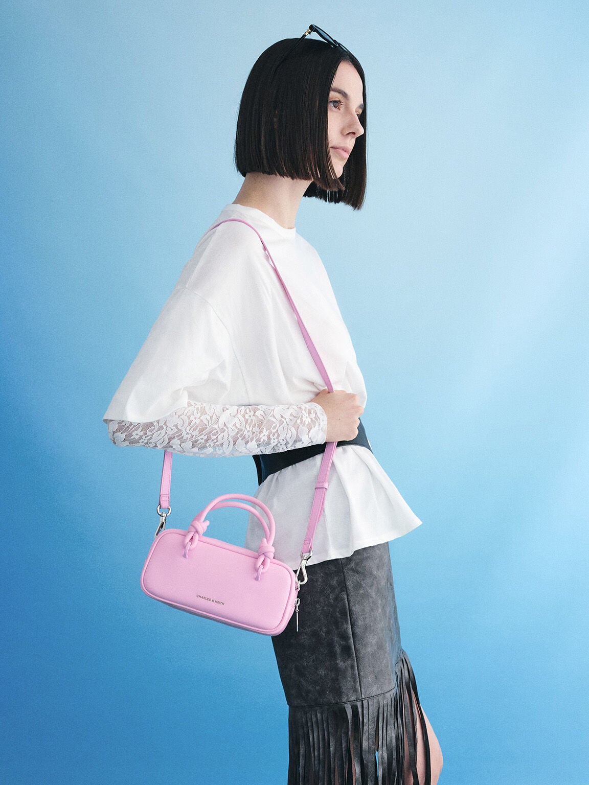 Sammie Knotted-Handle Boxy Bag - Bubble Gum Pink | CHARLES & KEITH