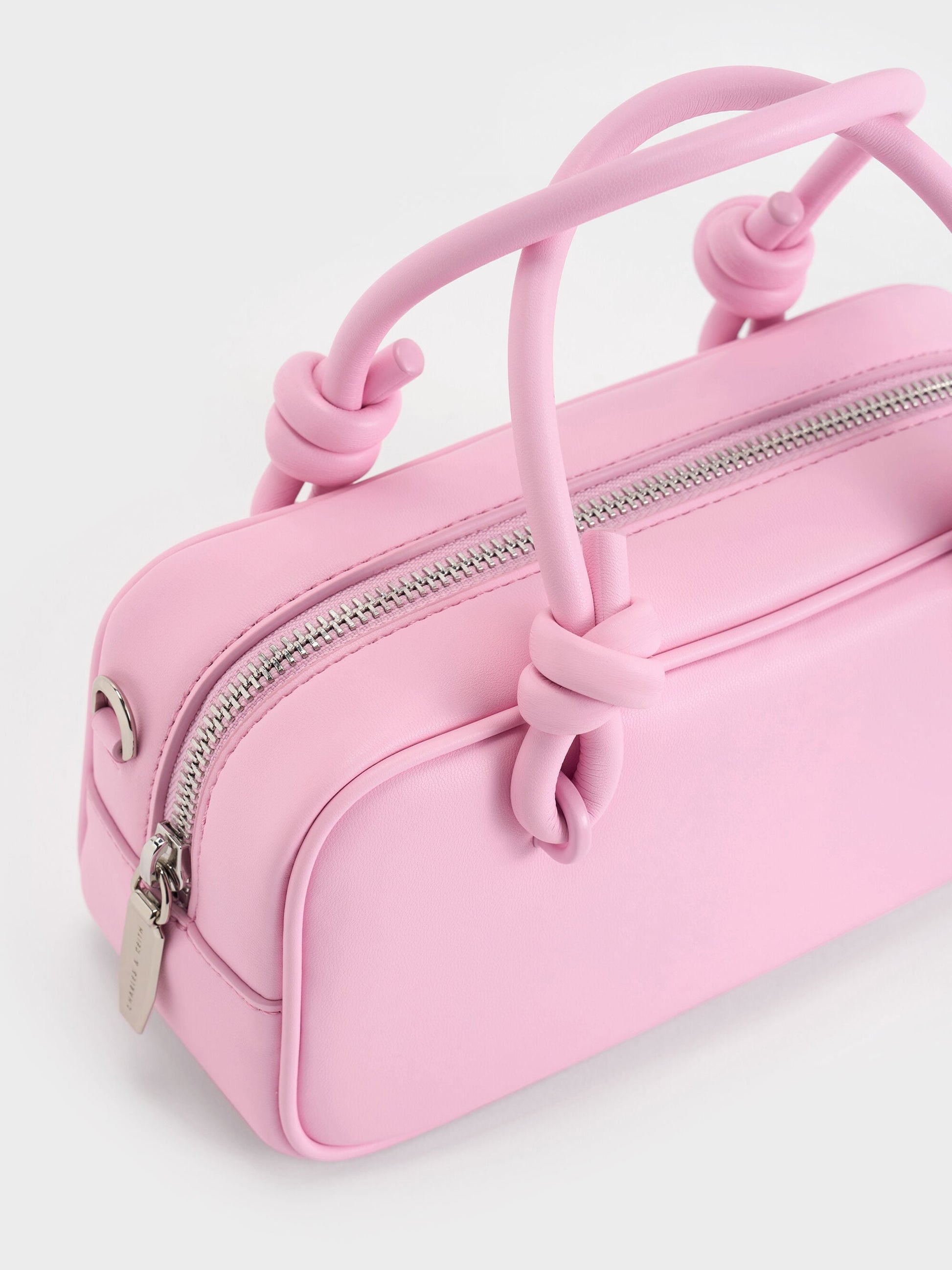 Sammie Knotted-Handle Boxy Bag - Bubble Gum Pink | CHARLES & KEITH