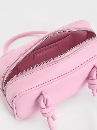Sammie Knotted-Handle Boxy Bag - Bubble Gum Pink | CHARLES & KEITH