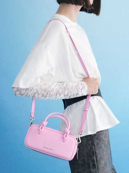 Sammie Knotted-Handle Boxy Bag - Bubble Gum Pink | CHARLES & KEITH