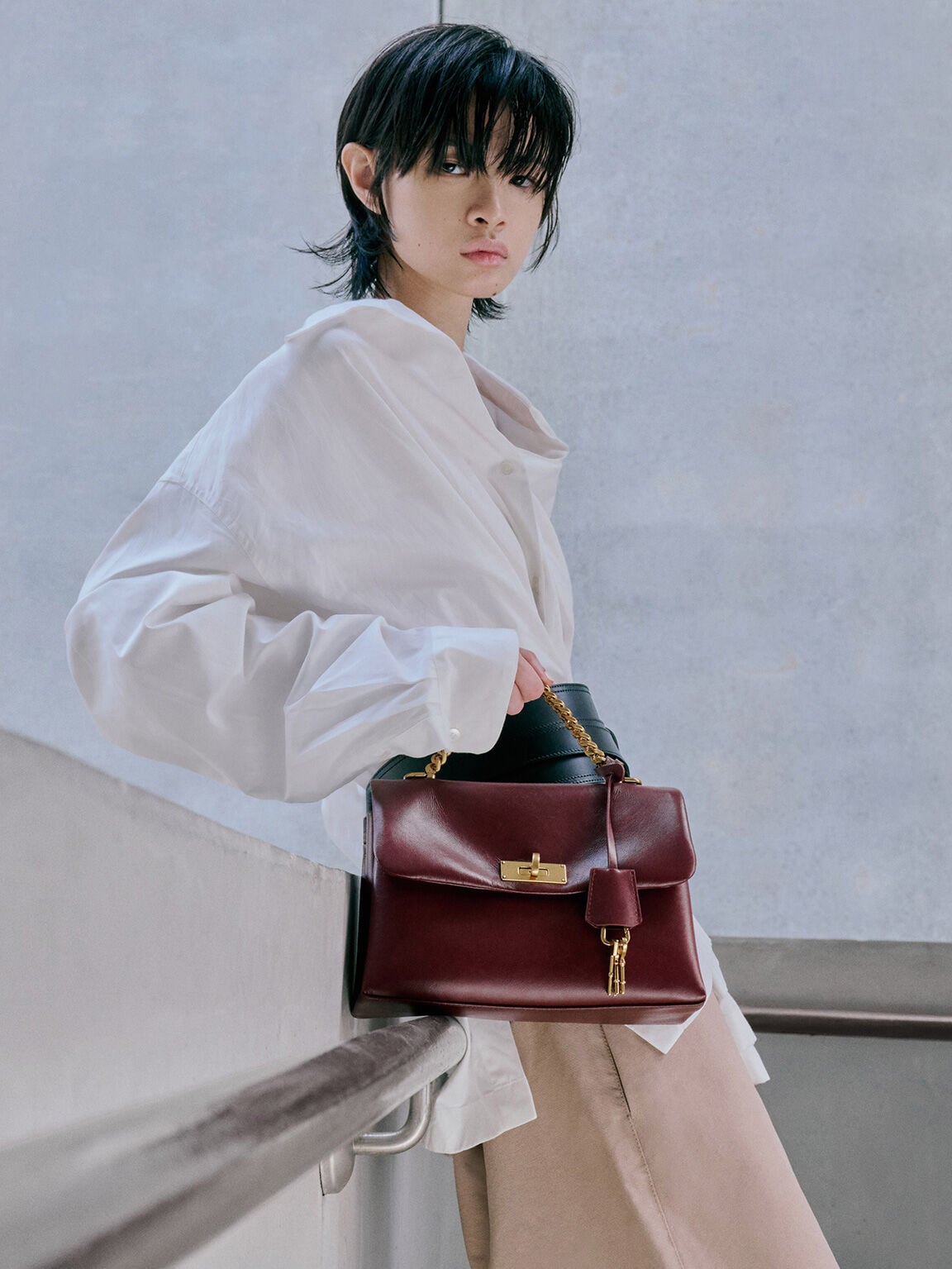 Kerry Chain-Handle Crossbody Bag - Mulberry Plum | CHARLES & KEITH
