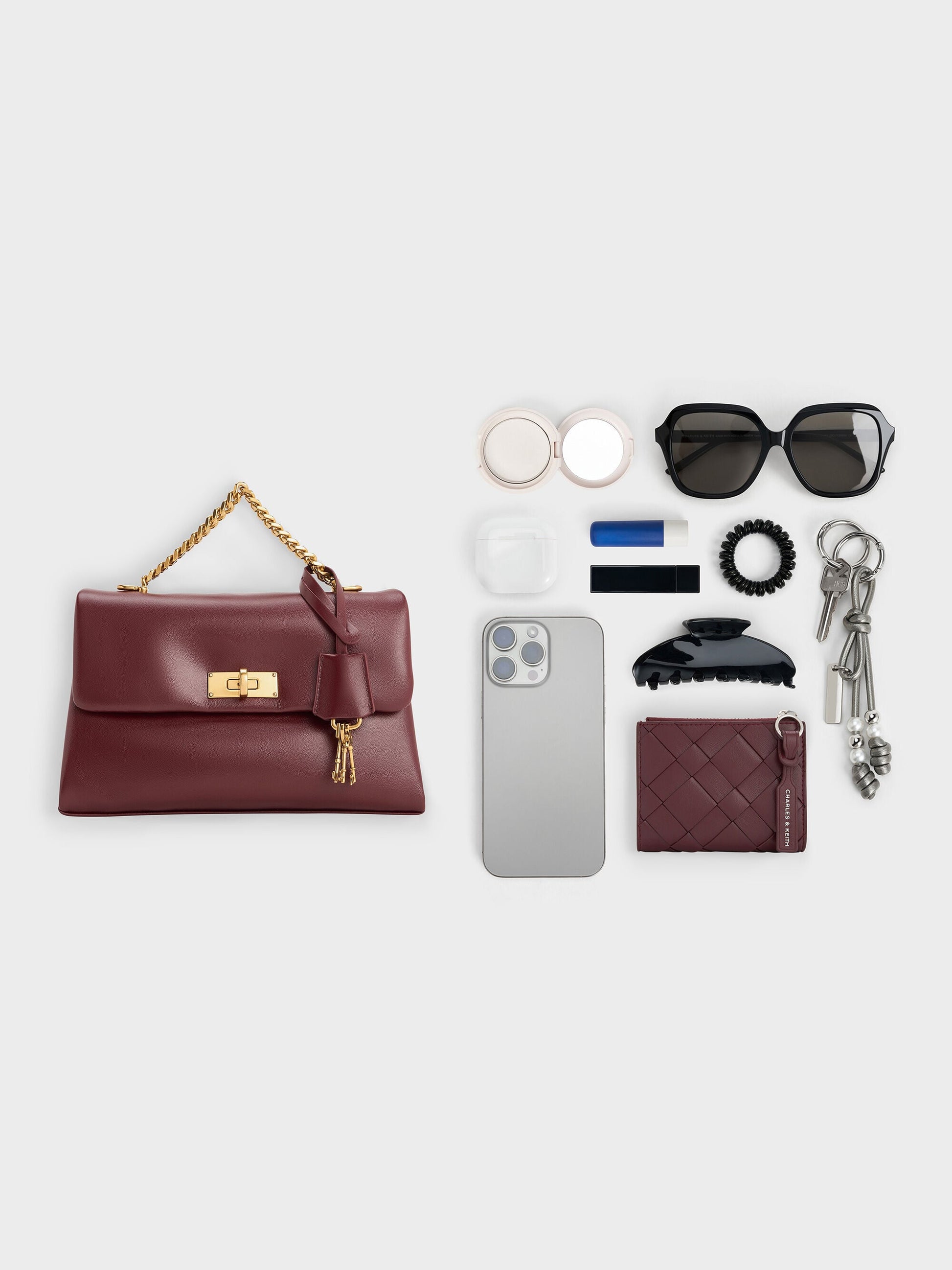 Kerry Chain-Handle Crossbody Bag - Mulberry Plum | CHARLES & KEITH