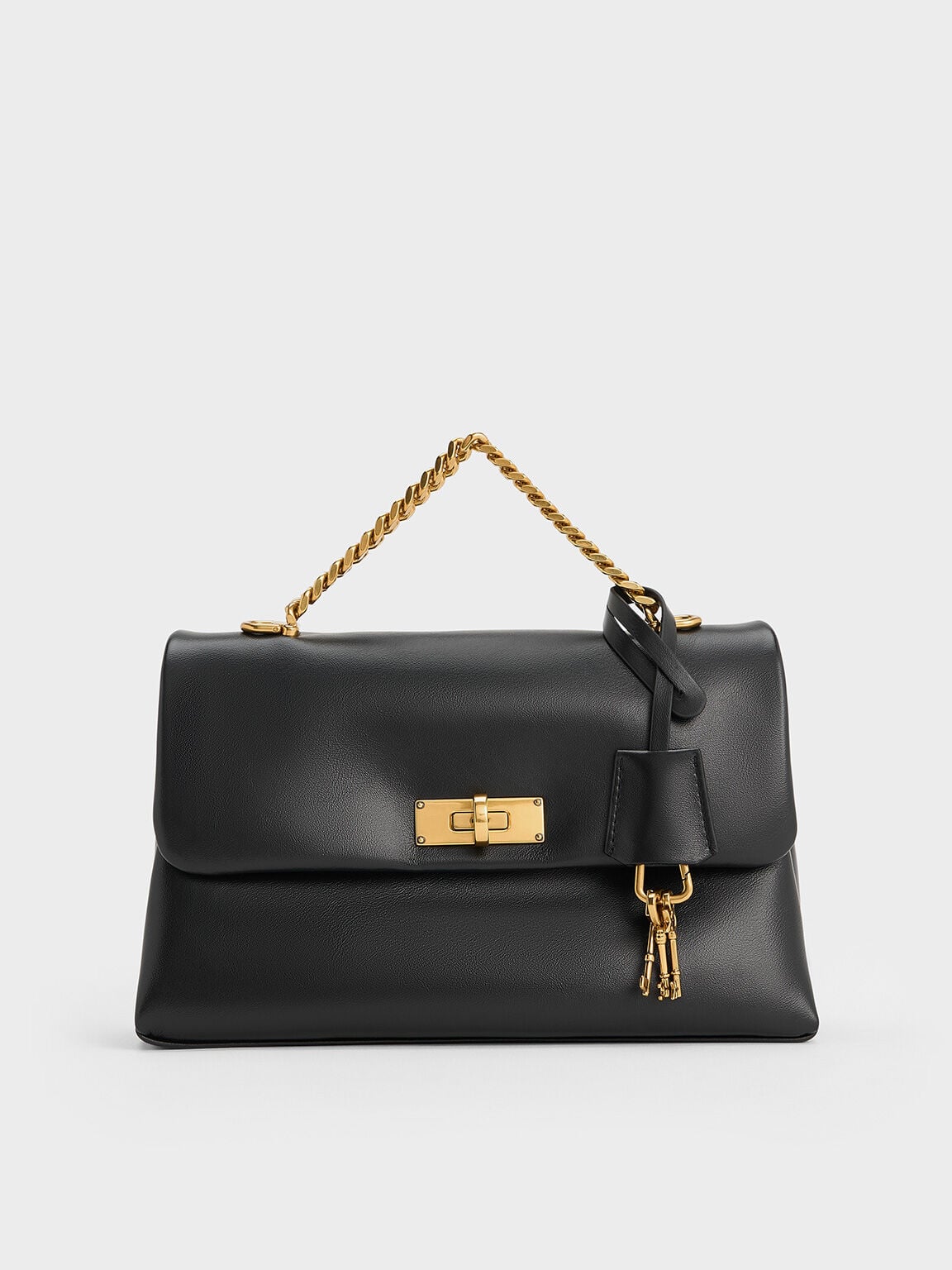 Kerry Chain-Handle Crossbody Bag - Black | CHARLES & KEITH