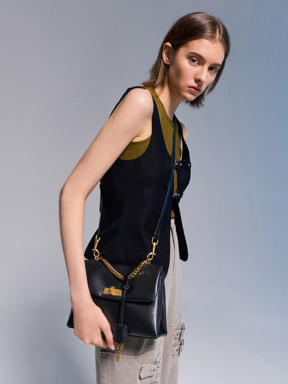 Kerry Chain-Handle Crossbody Bag - Black | CHARLES & KEITH