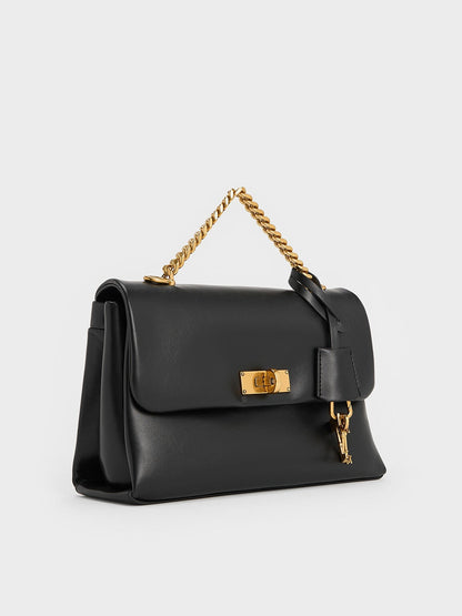 Kerry Chain-Handle Crossbody Bag - Black | CHARLES & KEITH