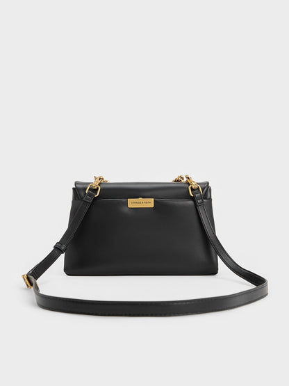 Kerry Chain-Handle Crossbody Bag - Black | CHARLES & KEITH