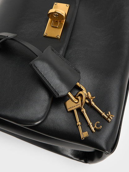 Kerry Chain-Handle Crossbody Bag - Black | CHARLES & KEITH