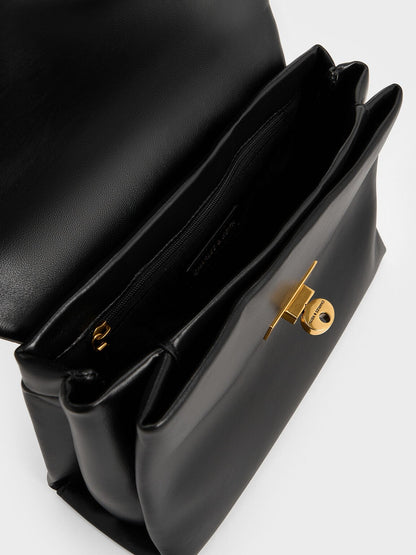 Kerry Chain-Handle Crossbody Bag - Black | CHARLES & KEITH