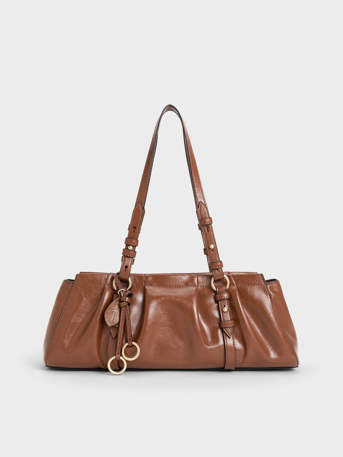 Britton Elongated Shoulder Bag - Chocolate | CHARLES & KEITH