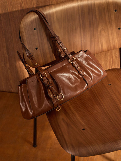 Britton Elongated Shoulder Bag - Chocolate | CHARLES & KEITH