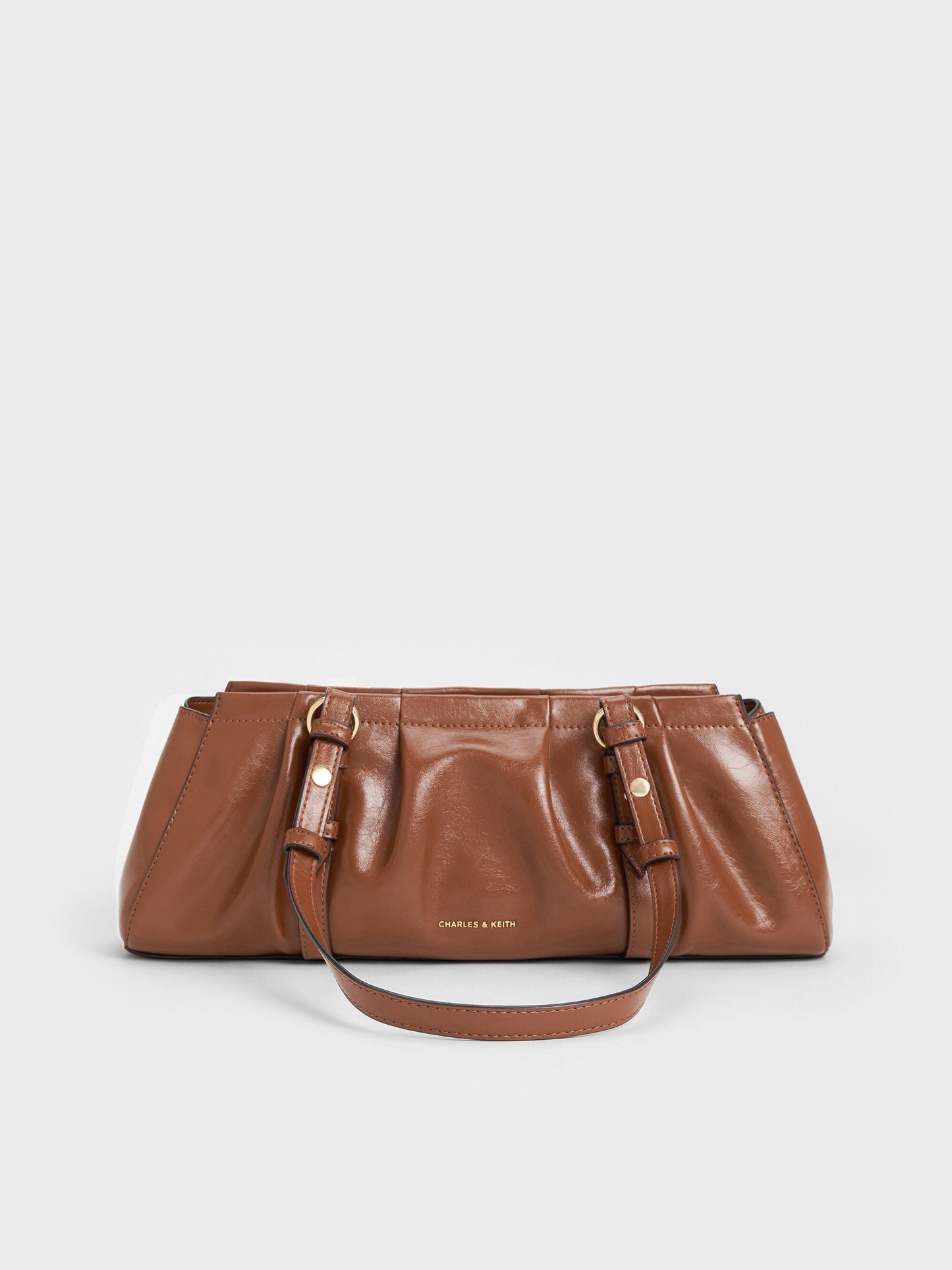Britton Elongated Shoulder Bag - Chocolate | CHARLES & KEITH