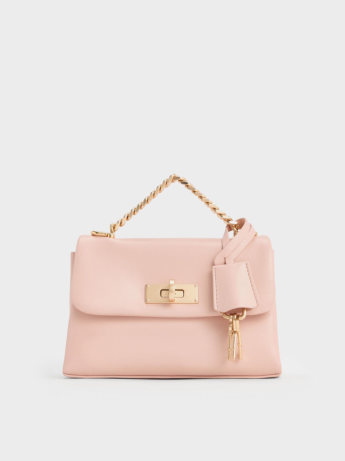 Mini Kerry Chain-Handle Crossbody Bag - Light Pink | CHARLES & KEITH